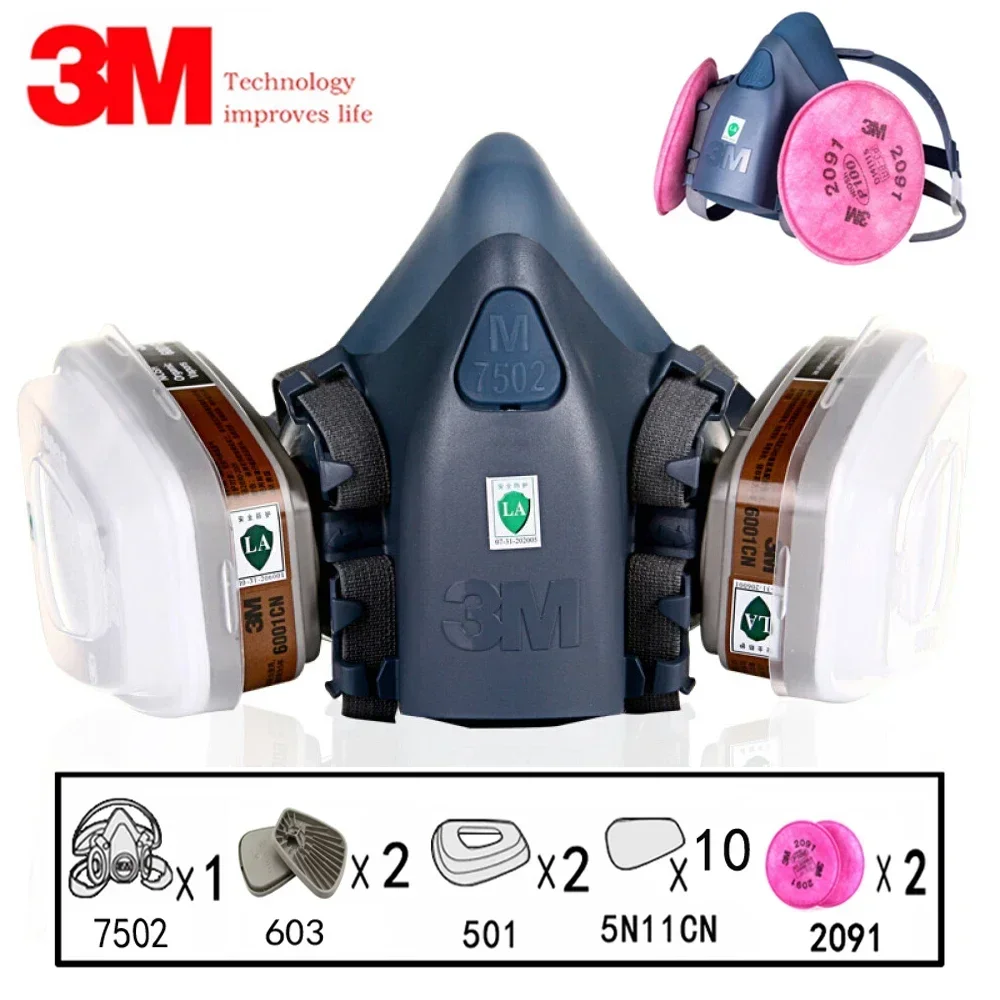 Dust Mask Construction - 17 in 1 3M 7502 Respiratore